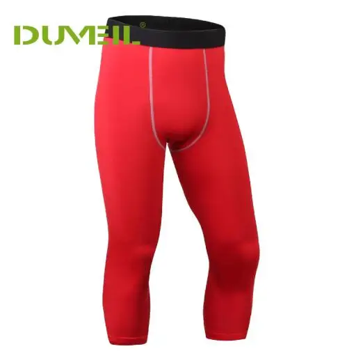 DUVEIL PRO tight 7 брюки Бег Брюки потливость быстрое высыхание Брюки Мужской сжатия 3D печати Фитнес упражнения брюки - Цвет: Red