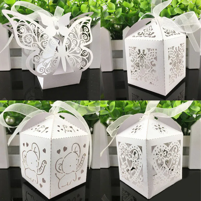 

HOMEBEGIN 10Pcs White Candy Boxes Gift Box Chocolate Package For Baby Shower Birthday Wedding Decoration Event Party Supplies