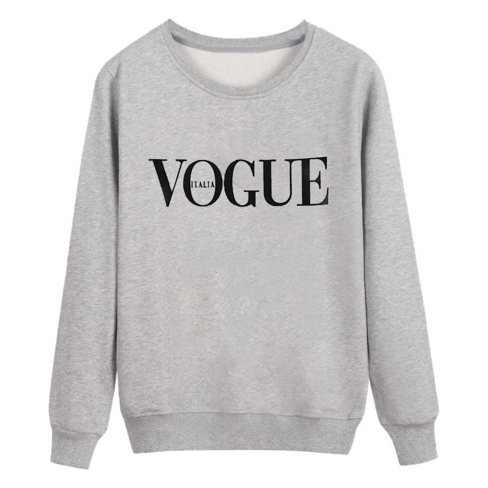  2017 Women Fashion Brand Hoodie VOGUE Letter Print Sweatshirt Knitted Long Sleeve Pullovers Poleron