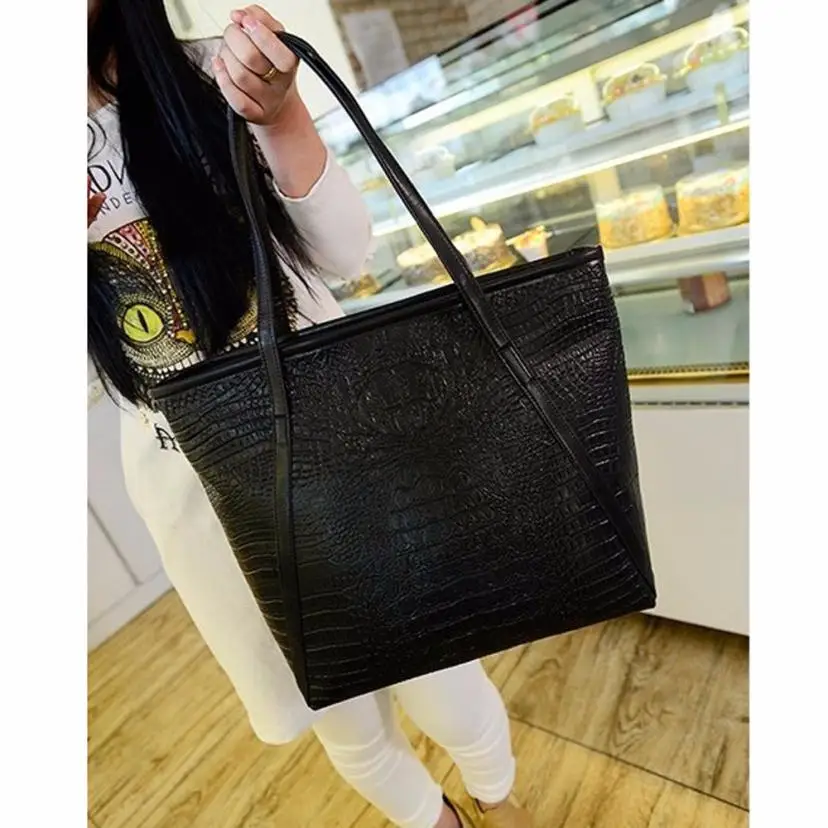 

Brand Fashion Casual Women Shoulder Bags Crocodile Shoulder Bags Big Tote Bags Large Capacity Ladies Hand Bags Sac #25