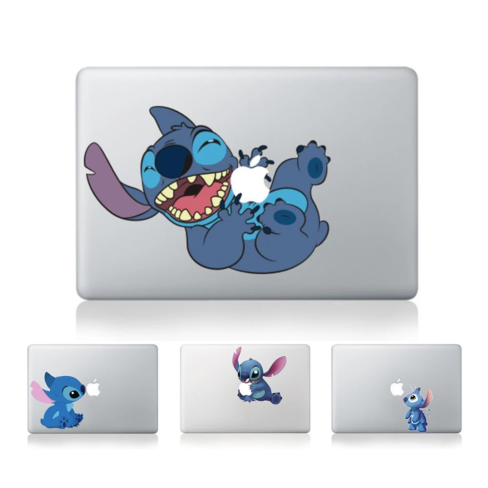 

Hot Cute New High Qulity Premium Colorful Lovely Stitch Removable Vinyl Sticker Cover Decal for Macbook 11 12 13 15 inch