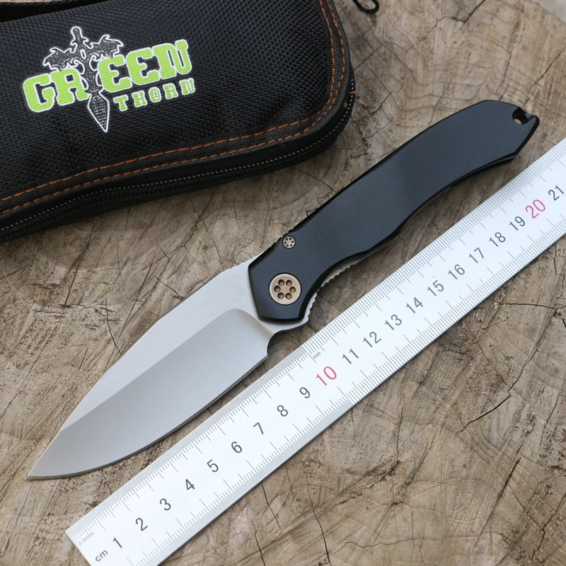 

Green thorn Anax bearing tactical knife D2 blade aluminum camping survival knife pocket practical fruit knife tool EDC