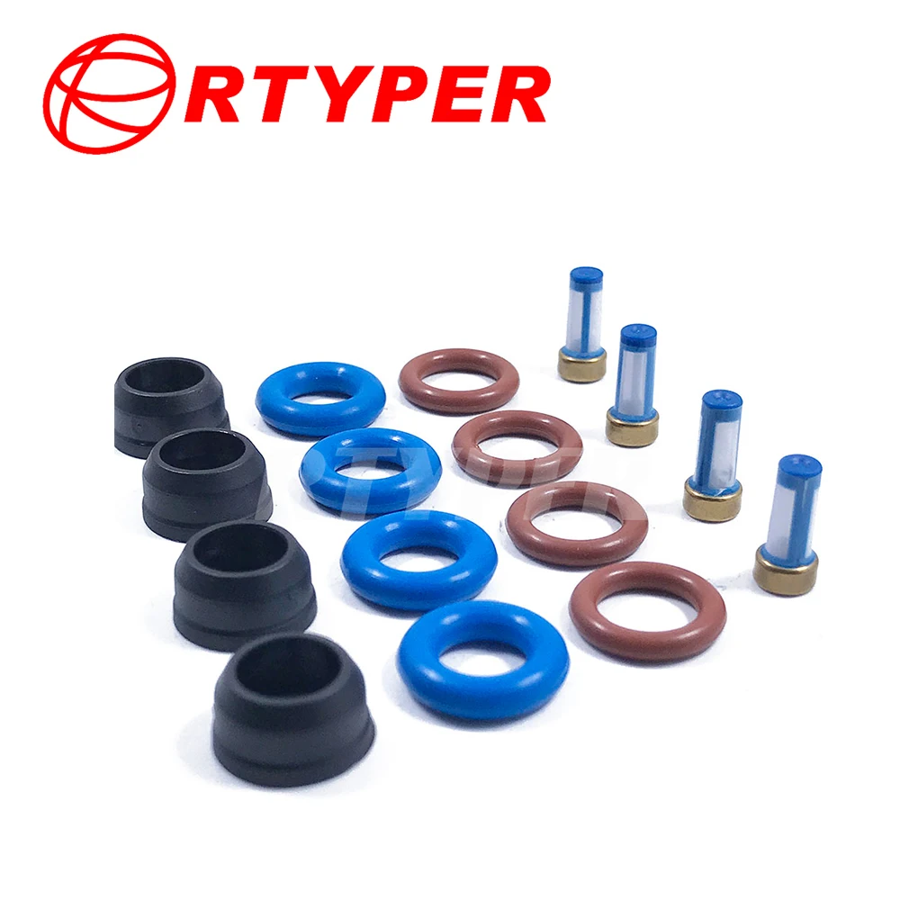 

Four Sets FJ10067 FJ10065 Fuel Injector Repair Kits Micro Filter Oring Pintle Cap 03102 For Delphi Chevrolet Pontiac Olds