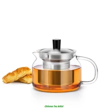 Термостойкий стеклянный Современный чайник с сито из нержавеющей стали 470 мл, художественное стекло китайский заварочный чайник, кофейник