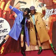 ELFSACK, Модное Новое Женское шерстяное пальто с длинным рукавом, однотонные женские куртки с отложным воротником, двубортное женское плотное пальто