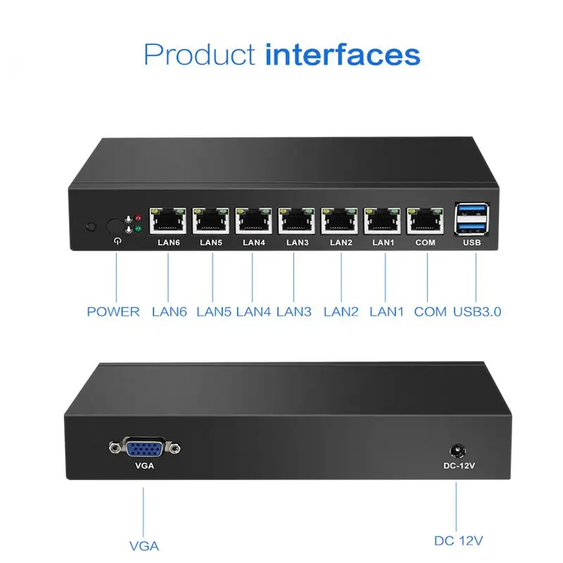 Мини ПК XCY двухъядерный 6 Ethernet LAN Celeron 1037U pfSense роутер настольный мини компьютер Windows