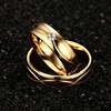 Vnox Hot Wedding Bands Rings For Women Men Gold-Color Stainless Steel Engagement Ring Jewelry 4