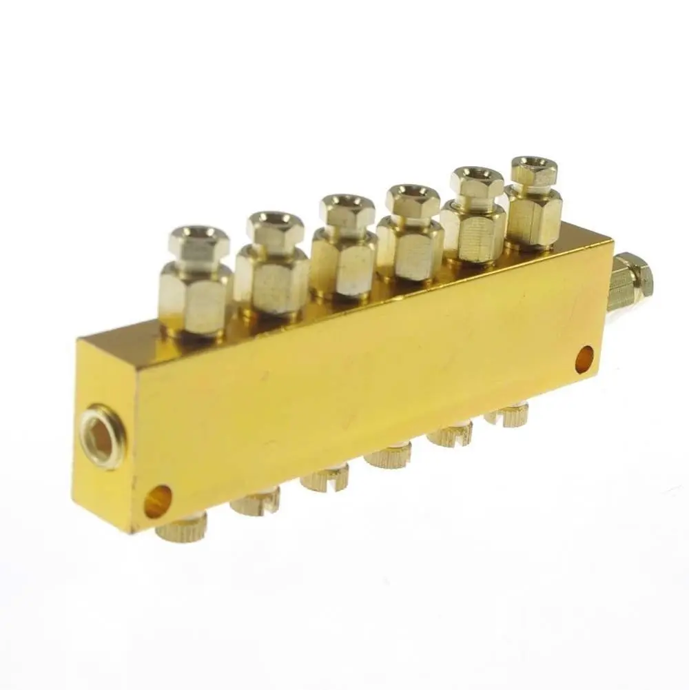 Brass 6 Ways Adjustable Oil Distributor Valve Manifold Block 6mm inlet