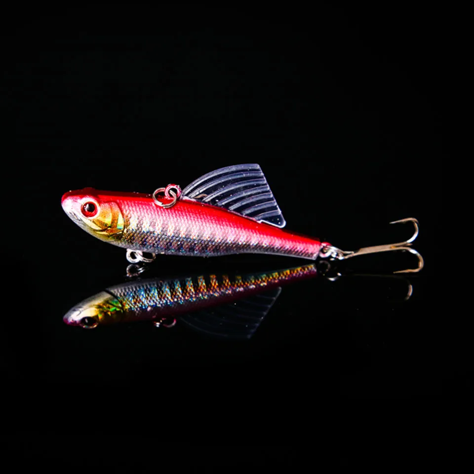 المشي الأسماك 1 PC 7 cm 18g الشتاء البحر الصلب الصيد إغراء VIB الطعم مع الرصاص داخل الغوص قطب الرقصة الجناح المتذبذب Crankbait