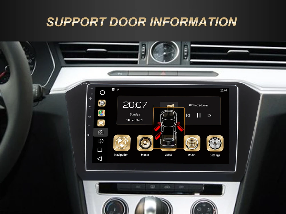 Excellent Dasaita 10.2" Android 9.0 Car GPS Radio Player for VW Passat 2017 with Octa Core 4GB+32GB Auto Stereo Multimedia 6