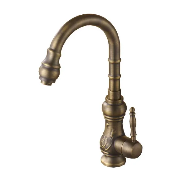 Vintage Retro Antique Brass Single Handle One Hole Bathroom Kitchen Basin Sink Faucet Mixer Tap Swivel Spout Deck Mounted msf001