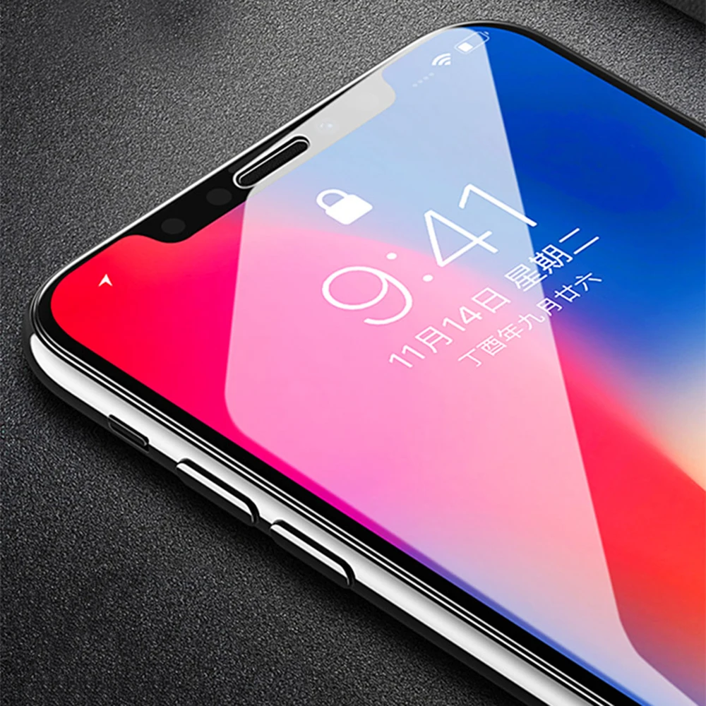 Для iphone X Закаленное Стекло Пылезащитная защита от отпечатков пальцев прозрачная Премиум Закаленное стекло Защитная пленка для экрана HD