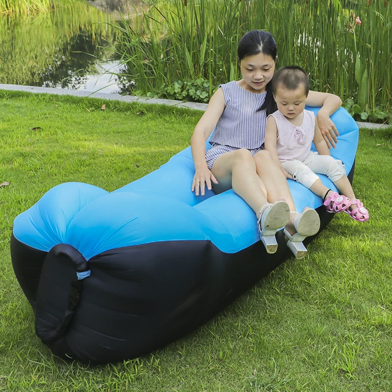 240*70cm Inflatable Lazy Bag Air Banana Sofa 190T Nylon Laybag Air Sleeping Bag Camping Portable