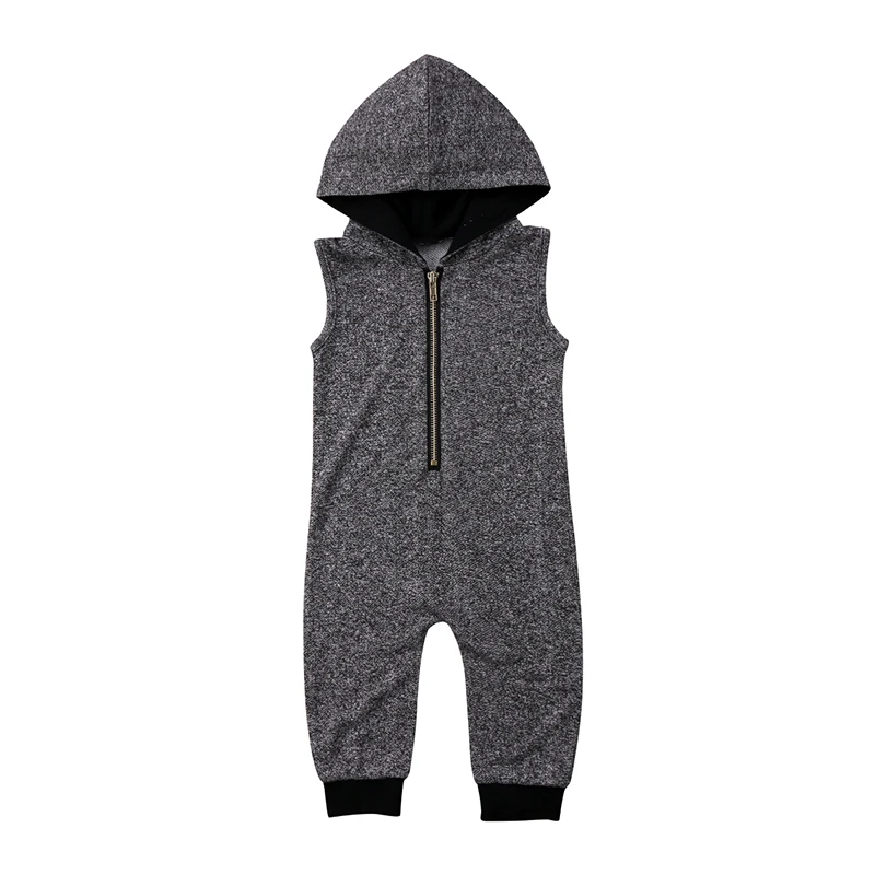 

0-24M Newborn Baby Boy Girl Summer Sleeveless Hooded Romper Jumpsuit Outfits Baby Clothes