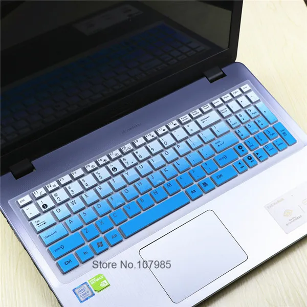 15 дюймовый ноутбук клавиатура силиконовая защитная крышка клавиатуры для ноутбука Asus X555 FL5800 F555 FX50 R557 X552 FX50J FX50JK A550 V505L - Цвет: Gradualblue