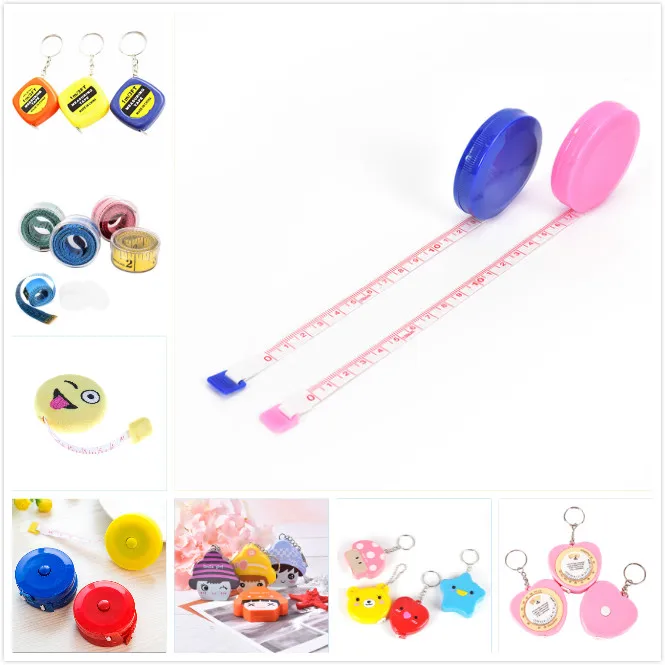 New portable retractable ruler centimeter/inch tape measure mini ruler Colorful cute design Great for travel camping
