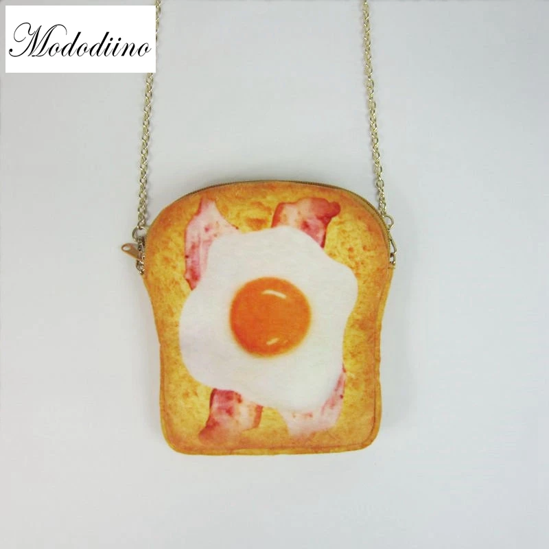 

Mododiino Creative Female Bag Cute Women's Pouch Egg Bag Toast Bread Chain Mobile Phone Bag Mini Bags For Teenager Girls DNV0815