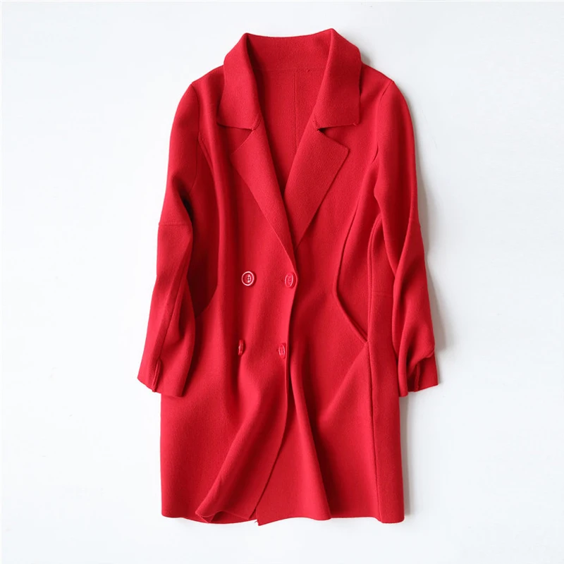 J16805 Brand New Fashion Ladies solid color Middle long Design Sweater Cardigan Womens Casual Cardigans Jacket outwear