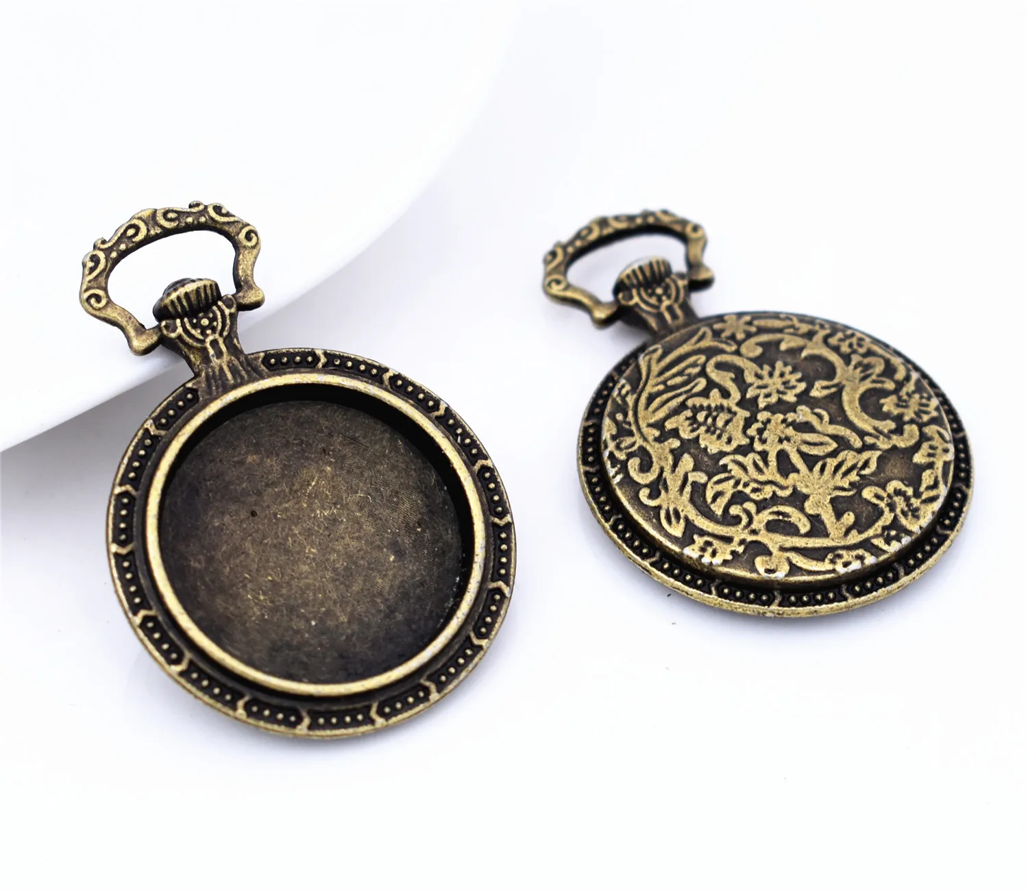 New Fashion 4pcs 20mm Inner Size Antique Bronze Plated Simple Style Cabochon Base Cameo Setting Charms Pendant- | Украшения и