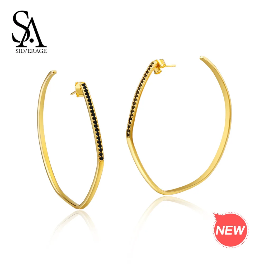 SA SILVERAGE 925 Sterling Silver Big 14K Gold Plated Hoop Earrings for Women Hanging Earrings Silver Gemstone Hoop Earrings SA SILVERAGE 925 Sterling Silver Big 14K Gold Plated Hoop Earrings for Women Hanging Earrings Silver Gemstone Hoop Earrings