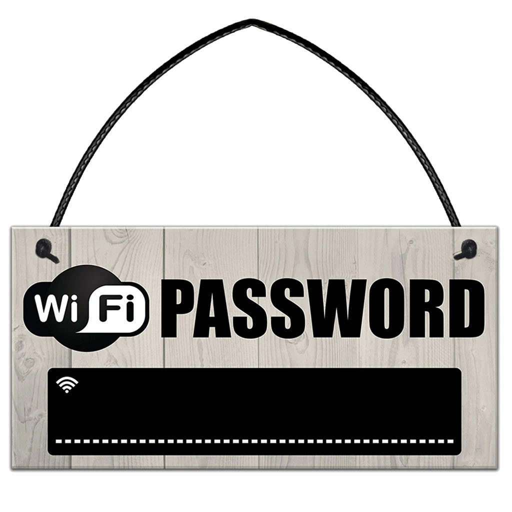 Wooden Wifi Password Hanging Sign Plaque Chalkboard For Home Hotel Coffee Bar 20x10cm  Wall Hanging Plaque High Quality 