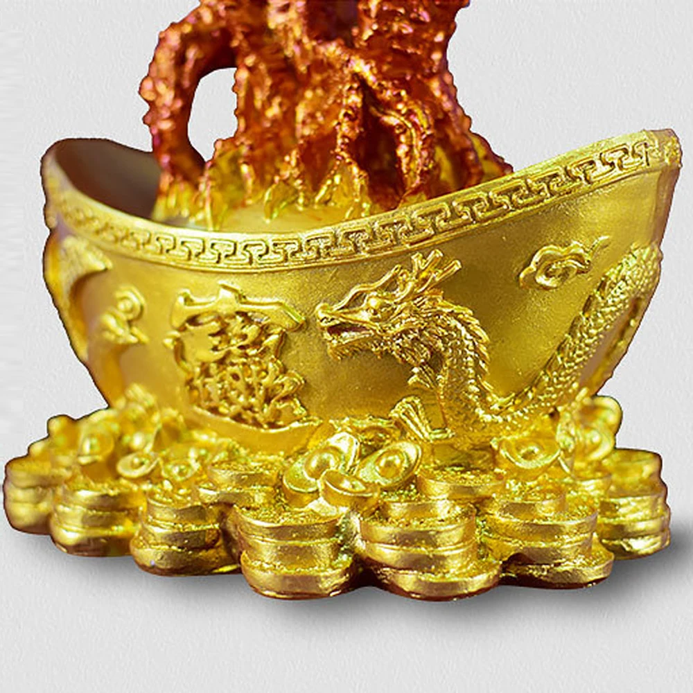 Дешево Денежное дерево орнамент Фортуна дерево орнамент Yuanbao дерево золото слиток дерево орнамент гостиная Нежный Кристалл красивый