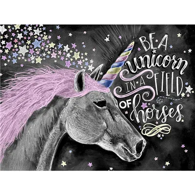 

YIKEE Chalkboard Unicorn Diamond Painting 5D DIY Diamond Embroidery Mosaic Rhinestone Decoration Home h891