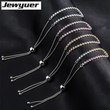 

925 Sterling Silver jewelry Multi Color Sparkling Strand Bracelets for Women Fit Charms Beads Diy Jewyuer bracelet bangles YL524