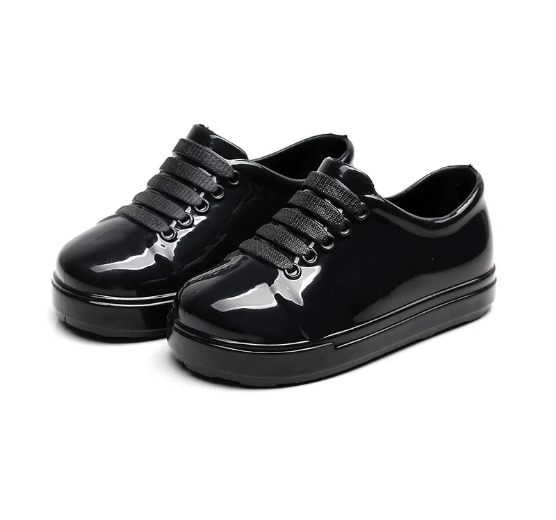 

Mini Melissa 2019 Men Girls Jelly Sandals Children's Patent Leather Waterproof Shoes Little Princess Shoes Student Lace Shoes