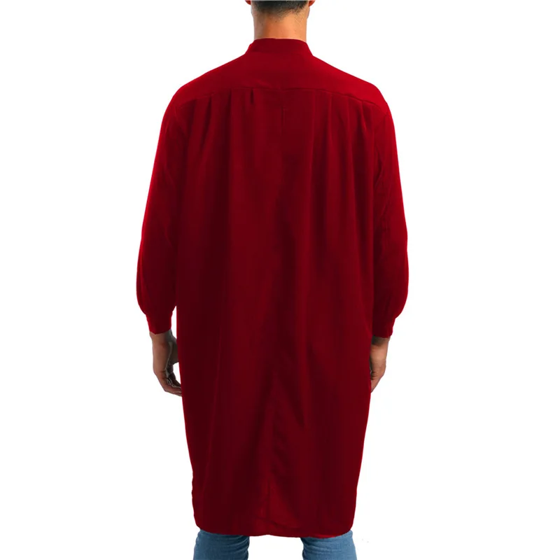 Новый горячая Распродажа бренд для мужчин рубашка Арабский стиль Модные Простые Длинные повседневное священник мусульманский Халат