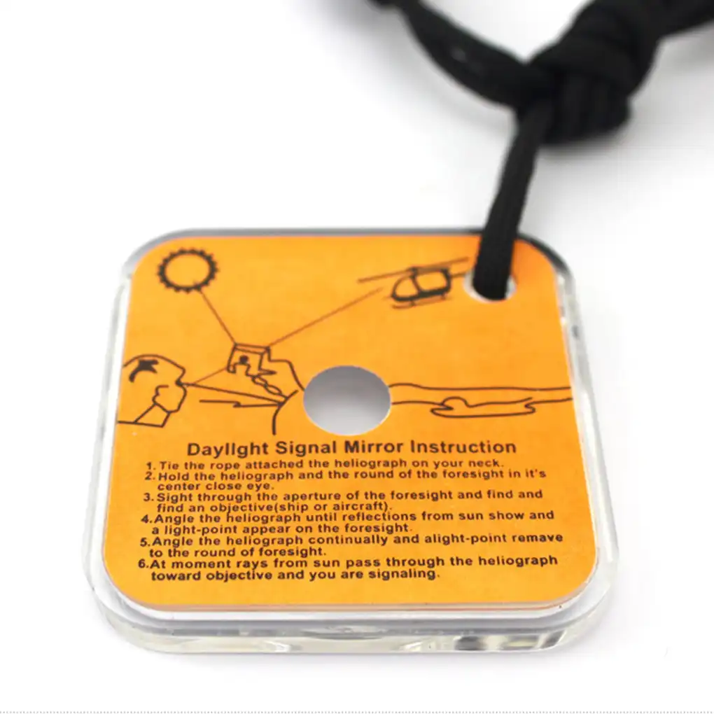 Practical Reflective Signal Mirror With A Whistle For Outdoor New Survival S4A2