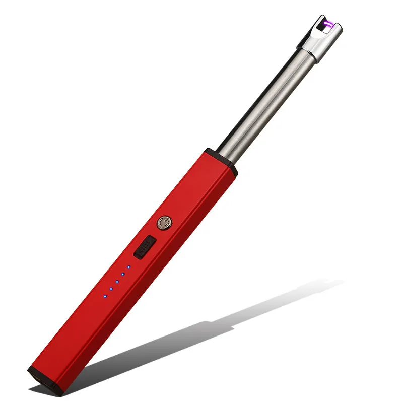 

BBQ Strip Lighter Metal Windproof Electronic Cigarette Lighter Display Power Arc Pulse Igniter USB Charging Personality lighter