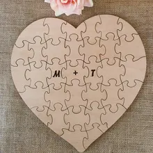 Индивидуальные инициалы альтернатива сердца деревенский головоломки день свадьбы гостевых книг деревянные гостевые Приём вечеринка, украшения