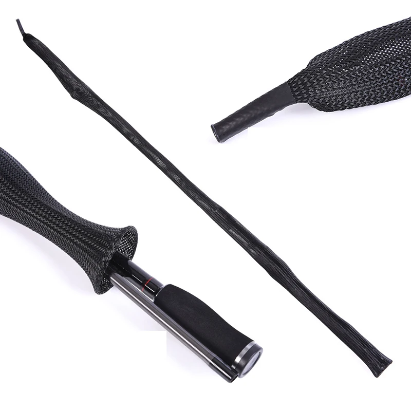 

2019 Hot High Material PET Fishing Rod Cover 170*3.5cm Mesh Tube Telescopic Fishing Rod Cover Ankle Strap Fishing Gear