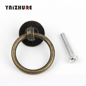 

10PCS 40mm * 32mm Vintage Bronze cabinet knob / zinc alloy drawer pull ring hardware for kitchen Cupboard closet door handles