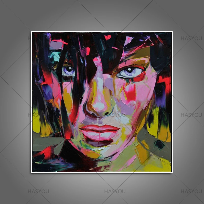 

Abstract Face Painting Handmade Abstract Knife Oil Painting Art modern Home Decoration Living Room Bedroom Christmas Decor
