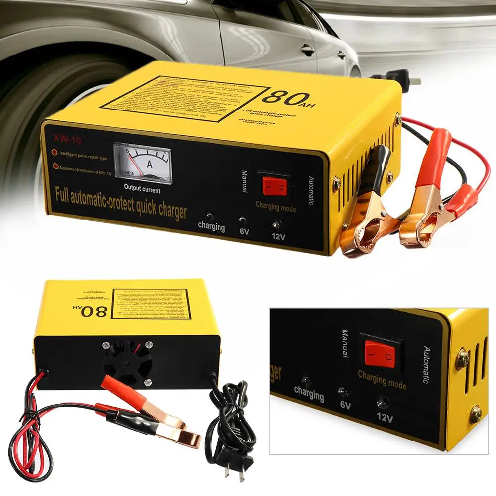 

110V/220V Full Automatic Car Battery Charger Intelligent Pulse Repair Battery Charger 12V/24V Truck Motorcycle Charger