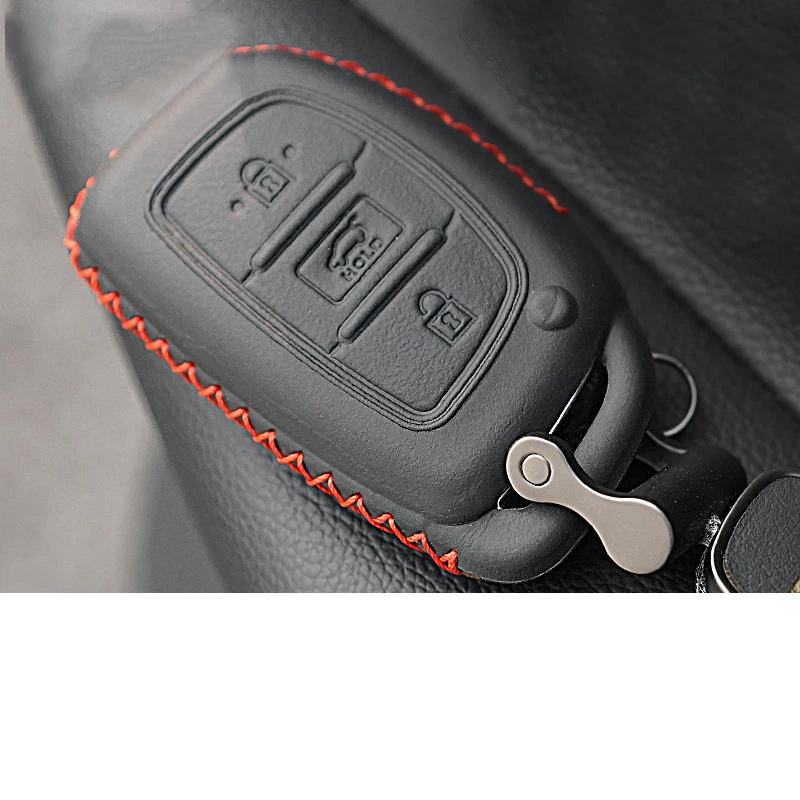 

Lsrtw2017 Genuine Leather Abs Car Key Case Key Bag Trims for Hyundai Tucson 2015 2016 2017 2018