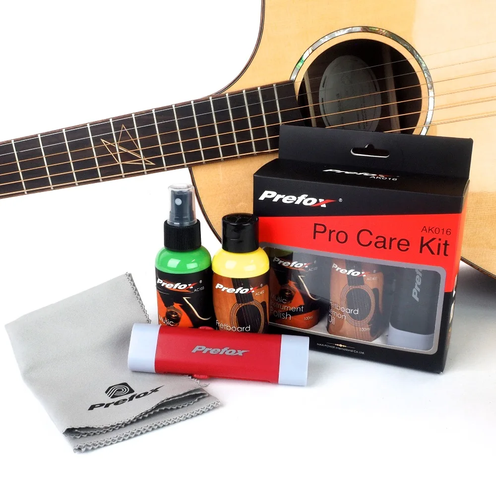 Prefox AK016 Pro Guitar care kit Polish Lemon oil cloth