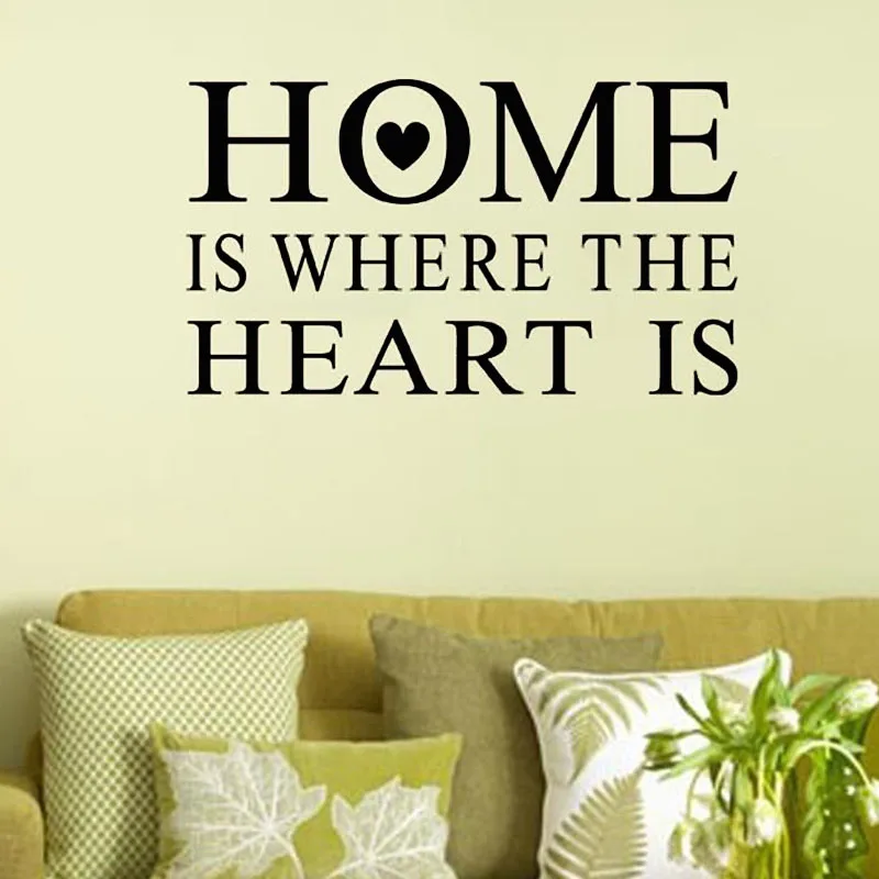 Home Is Where The Heart Is Wall Sticker Home Decor Removable Wall Art Murals DIY Waterproof For Living Room Bedroom Wallpaper