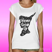 Camiseta donna mai crescere peter pan idéia regalo legal casual orgulho t camisa masculina unissex nova moda tshirt solto tamanho topo ajax