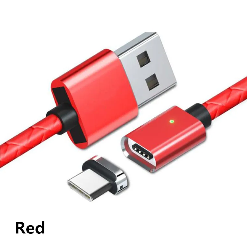 Магнитный кабель, 3 А, быстрая зарядка, Micro USB шнур для iPhone, Android, type C, Usb кабель, магнит, Пылезащитная заглушка, для телефона, синхронизация данных, зарядное устройство, провод - Тип штекера: Red