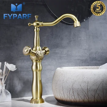 

FYPARF Bathroom Faucet Sink Faucet Vintage Mixer Water Double Handle Cold and Hot Basin Faucets Products for Bathroom Water Tap