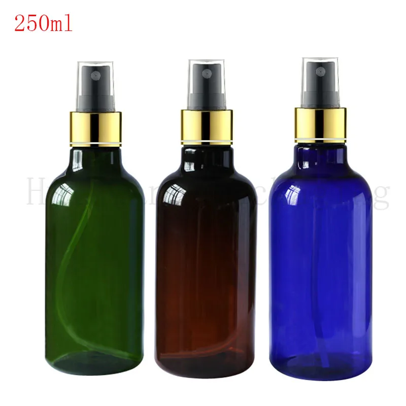 20pcs 250ml Travel Portable Perfume Bottle with gold collar Spray Empty Cosmetic Containers