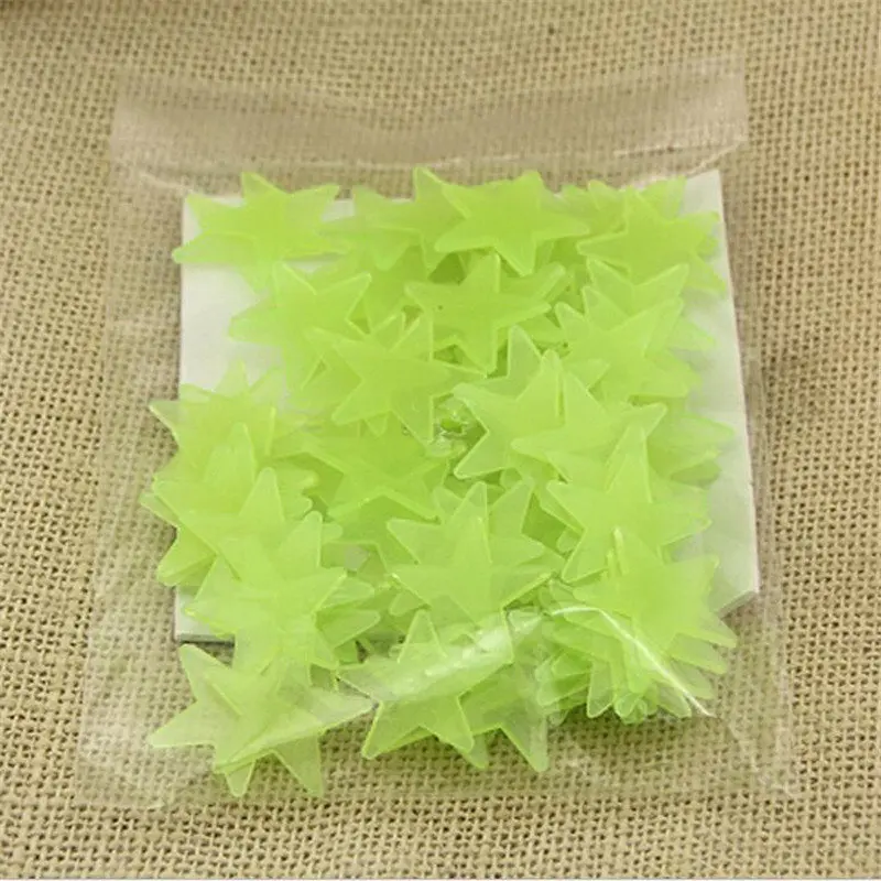 50100pcs 3D Stars Glow In The Dark Wall Stickers Luminous Fluorescent Wall Stickers For Kids Baby Bedroom Ceiling Home Decor  (9)