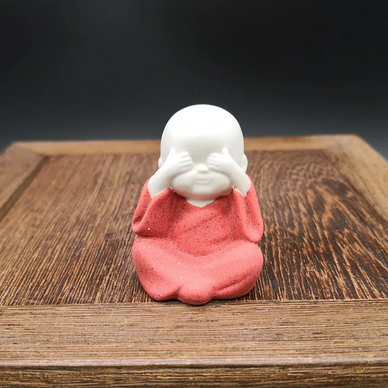 4 шт. миниатюрные цветные Статуи Будды керамическая монах статуэтка мандалы