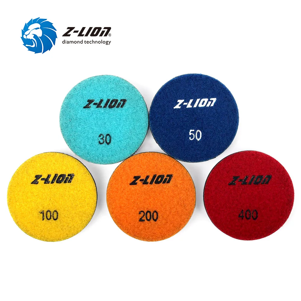 Z-LION 3pcs 세라믹 연마 패드 75mm 콘크리트 바닥 연삭 휠 다이아몬드 연마 패드 건식 및 습식 사용 거친 연삭