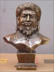 9 "Китайский чистая Бронзовый Чингисхан Чингисхан Бюст скульптура