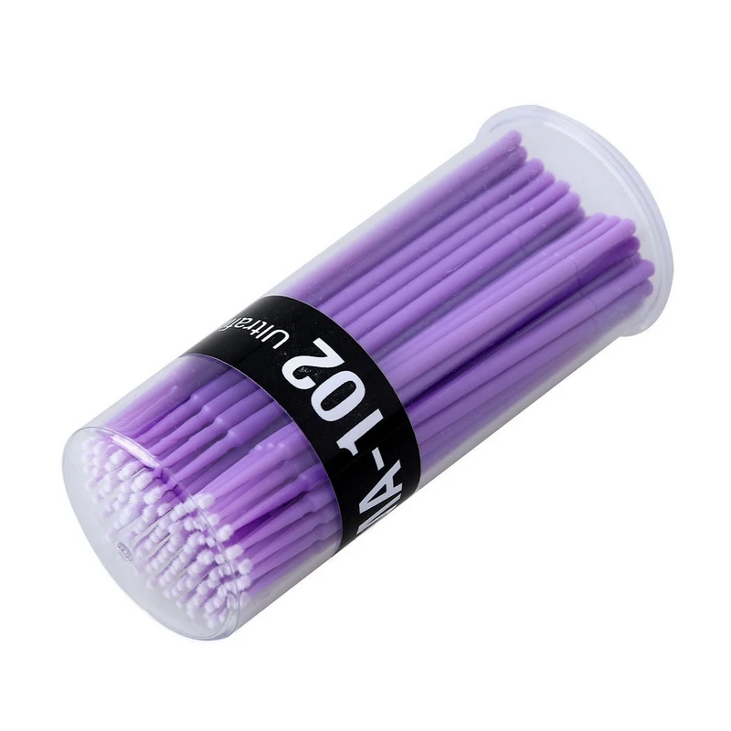 100pcs Plastic Handle Microbrush Disposable Extension Eyelash Mascara Applicator for Lash Brush Tool