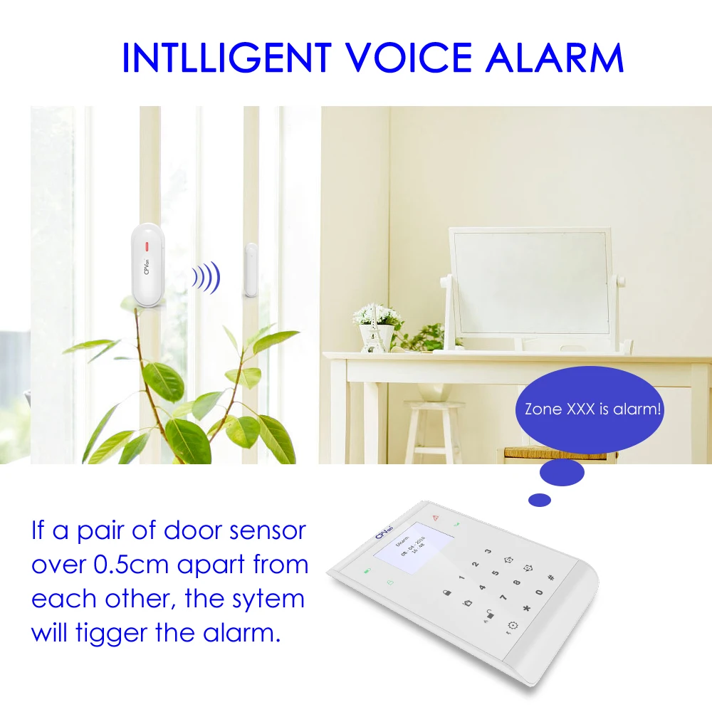 CPVan Wireless 3G GSM SMS alarm systems security home Smart IOS Android APP Control home security PIR Motion Sensors DIY Kit